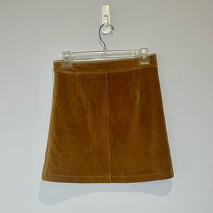 Soft corduroy-style chestnut miniskirt